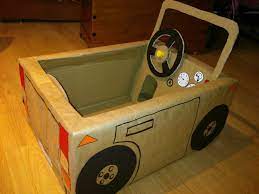 Coche De Carton Reciclado Carros De Caixa De Papelao Artesanato Reciclado Para Criancas Carro De Papelao