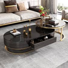 This type has two tables, one slightly smaller than the so when you need an extra table get one of these iron legged tables designed with a circular wooden top; Super Cx4 2021 Modern Wooden And Glass Coffee Table Home Wants Furniture