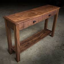Modern Walnut Console Narrow Console Table 48 X Etsy Narrow Console Table Shaker Furniture Metal Drawers
