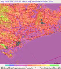 Singapore flood map can help to locate places at higher levels to escape from floods or in flood rescue/flood relief operation. Elevation Of Gay World Park Singapore Elevation Map Topography Contour