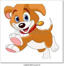 Free Art Print Of Running Funny Puppy Cartoon Dog Puppies Funny Puppy Cartoon