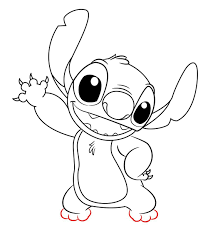 Use curved lines to outline the cheeks, chin, and ear. How To Draw Stitch From Lilo And Stitch Draw Central Lilo And Stitch Drawings Stitch Coloring Pages Stitch Cartoon
