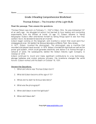 Passages with multiple choice questions … Reading Worksheets Third Grade Reading Worksheets