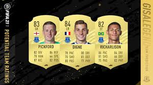 Fifa 21 fifa 20 fifa 19 fifa 18 fifa 17 fifa 16 fifa 15 fifa 14 fifa 13 fifa 12 fifa 11 fifa 10 tracked market auctions. Fifa 21 Everton Rating Predictions 84 Digne 83 Pickford 82 Richarlison 81 Calvert Lewin 81 Keane Youtube
