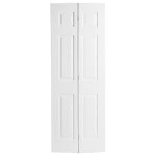 Shop Masonite Hollow Core 6 Panel Bi Fold Closet Interior Door Common 24 In X 80 In Actual Bifold Doors Bifold Door Hardware Bifold Closet Doors
