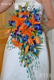 Keep your wedding flowers forever! Love Love Love Orange Wedding Flowers Blue Wedding Bouquet Blue Orange Weddings