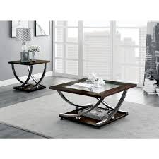Shop with afterpay on eligible items. Wooden Coffee Table With Glass Top And Curled Metal Feet Brown And Silver Overstock 26448802