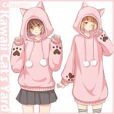 There are 5495 anime kawaii cat for sale on etsy, and they cost $16.90 on average. Stock Anime Cat S Yard Kawaii Cat Ears Hooded Winter Cotton Fleece Hoodie Pullover 2 Versions New 2018 Aliexpress