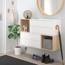 Eket Wall Mounted Cabinet Combination White White Stained Oak Effect Buy Online Or In Store Ikea In 2021 Wall Mounted Cabinet Eket Ikea Wall