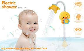 The world health organization recommends delaying the first bath until at least 24 hours after birth. Amazon Com Wishtime Baby Bath Shower Head Toy Electric Duck Bathtub Water Spray Toy Water Games Adjustable Sprinkler Two Spraying Modes Birthday Gifts For Infants Toddlers 18 Months Toys Games