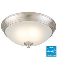 Commercial Electric Brushed Nickel Led Energy Star Flushmount Hui8011l 2 Bn At The Home Depot Led Flush Mount Star Lights On Ceiling Led Ceiling Lights