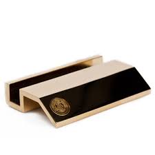 Modern rose gold teal marble glitter gradient desk business card holder. Umkc Bookstore Umkc Official Seal Gold Business Card Holder