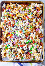 Marshmallow Popcorn Snack Mix Recipe Marshmallow Popcorn Popcorn Snacks Mix Snack Mix Recipes