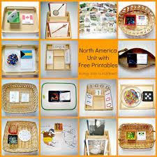 North America Unit With Free Printables North America Map Montessori Geography North America