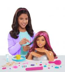 2018 Barbie Color Style Deluxe Styling Head Brown Hair Brunette Pink Silver Glitter Top 25 Piece Brown And Pink Hair Black American Hair Black Hair