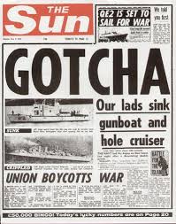 Memorable Headlines Memorable Headlines Gotcha Falklands War Newspaper Front Pages War