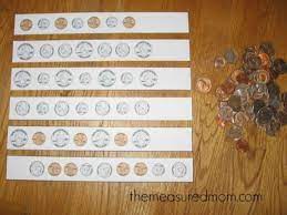 Add up the centimetres to see how tall. Math Activities With Coins For Ages 3 8 The Measured Mom