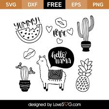 Transforms from a cactus to the message 'can't touch this'. Cactus Pineapple Llama Designs Black White Lovesvg Com Cricut Svg Free Svg