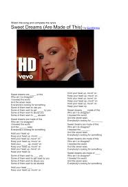We did not find results for: Sweet Dreams Song Worksheet
