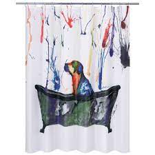Tub Dog Shower Curtain White Allure Home Creations White Shower Curtain Shower Curtain Shower Curtain Decor