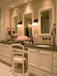 Double Sink Bathroom Vanity With Makeup Table Furniture Design Gallery Traditional Bathroom Home Bathrooms Remodel
