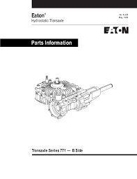 Eaton Parts Information Transaxle Series 771 B Side