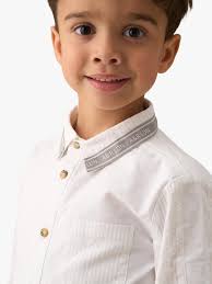 Angel & Rocket Kids' Chase Cotton Textured Block Shirt, White/Multi