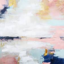 Abstract Landscape By Liz Lane Using Pink Navy Turquoise And Gold Painted On Wood Original Abstract Art Abstract Painting