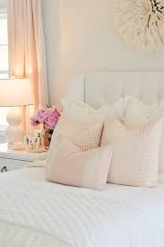 Elegant White Master Bedroom Blush Decorative Pillows The Pink Dream White Master Bedroom Pink Master Bedroom Bedroom Makeover