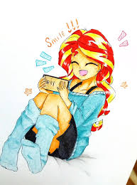 2446544 Safe Artist Liaaqila Sunset Shimmer Equestria Girls Blushing Bra Bra Strap Cellphone Clothes In 2021 Sunset Shimmer Equestria Girls Marker Drawing