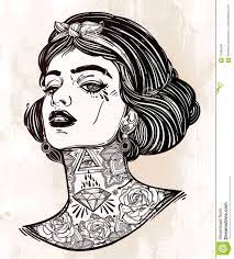 650x702 tattoo coloring books stylist design coloring ideas free coloring. Adult Coloring Vector Of Young Tattooed Girl Stock Vector Illustration Of Boho Head 70485420