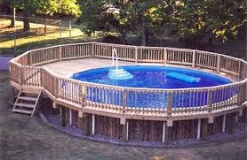 How To Build A Deck Around An Above Ground Pool Ehow Pool Deck Plans Swimming Pool Decks Backyard Pool