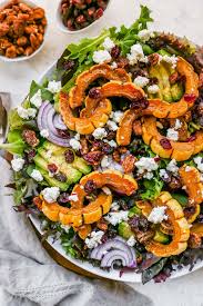 Roasted Delicata Squash Salad Autumn Salad Recipes Delicata Squash Homemade Green Bean Casserole