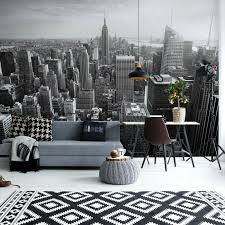Bedroom:bedroom wallpaper wall decor ideas for bedrooms as wells enchanting images creative and fun. Bedroom Paper Wallpaper 368x254cm Wall Mural Black White New York City Skyline Ebay