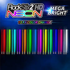 Light Up Drumsticks By Rockstix 2 Hd Brighter Neon Color Change Mega Bright Led Light Up Drumsticks Light Up Drumsticks Bright Led Lights Color Changing Led