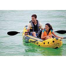 Intex Explorer K2 Kayak 2 Person Inflatable Kayak Set With Aluminum Oars And High Output Air Pump Inflatable Kayak Best Fishing Kayak Kayak Accessories