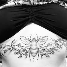 Floral Bee Sternum Tattoo Bee Sternum Tattoo Tattoo Bee Sternum Tattoo