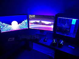 Upgraded Some Parts And Decided To Finally Build My Dream Battle Station Specs In Comments I Stole The Wallpapers From A Battlestation Custom Pc Gamer Setup