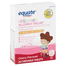 Walmart Grocery Equate Children S Cherry Allergy Relief Chewable Tablets 6 Years Older 20 Count