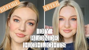 For highlights only (versus dying all of your hair blonde), you can use half a pack of the prismlites blue powder. Diy Blonde Highlights Easy Damage Free At Home Babylights Youtube
