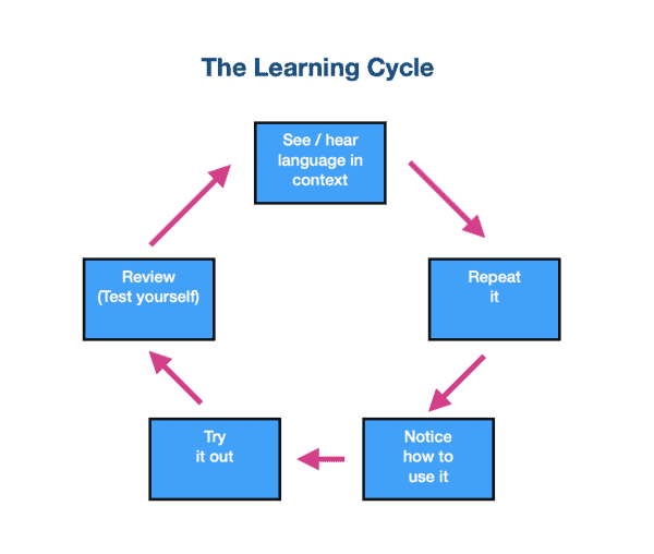 The cyclical process of effective IELTS preparation, AI generated