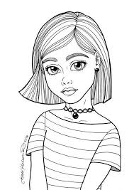 Portrait Illustration Listening Portrait Illustration Of A Woman Downloadable Printabl People Coloring Pages Coloring Pages For Girls Barbie Coloring Pages