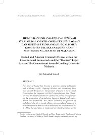 Syariah criminal offences (selangor ) enactment / enakmen jenayah syariah (selangor). Http Jice Um Edu My Index Php Js Article Download 8103 5609