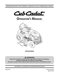 No matter how much care you take with your lt 1042 you will eventually. Cub Cadet Gt2000 Gtx 2154 Garden Tractor Gtx2154le Gtx 2100 User Manual Manualzz