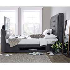 Enter your email address to receive alerts when we have new listings available for super king size bed with tv. Grey Fabric Media Bed Happy Beds Titan Tv Bed 6ft Super King Size 180 X 200 Cm Frame Only Buy Online In Dominica At Dominica Desertcart Com Productid 130713642