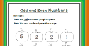 It ended with 6 (an even digit), so the entire number was even! Learning Ideas Grades K 8 Free Odd Even Pumpkin Numbers Coloring Sheet