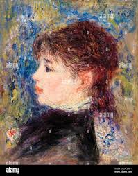 Pierre Auguste Renoir, giovane donna con Rose, (jeune fille à la rose),  pittura, nel 1877 circa Foto stock