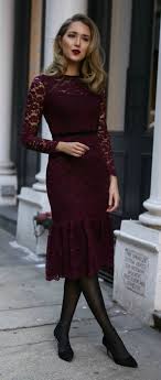 10 Perfect Day To Night Valentine S Day Dresses Eggplant Purple Lace Long Sleeve Midi Dress Sh Wear Red Dress Red Dress Black Tights Valentines Day Dresses