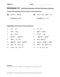 Factoring a gcf from an expression. Polynomial Operations Doc Factoring Polynomials Worksheet Synthetic Division Practice Answers Coloring Pages Of With Multiplication Binomials Trinomials Oguchionyewu