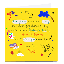 Teachers are the backbone of our educational system. Buy Personalised Thank You Card Fantastic Teacher For Gbp 2 79 Card Factory Uk